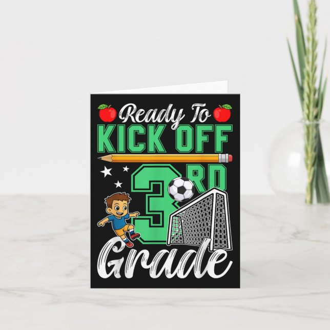 Funny ready to kick off 3rd Grade Soccer wieder au Karte (Vorderseite)