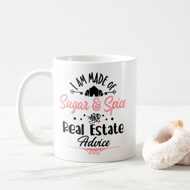 Funny Real Anwesen Agent Geschenk Zuhause Broker R Kaffeetasse (Mit Donut)