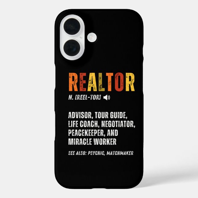 Funny Real Anwesen Broker Realtor iPhone 16 Hülle (Rückseite)