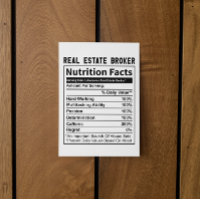 Funny Real Anwesen Broker Realtor Nutrition Fakten