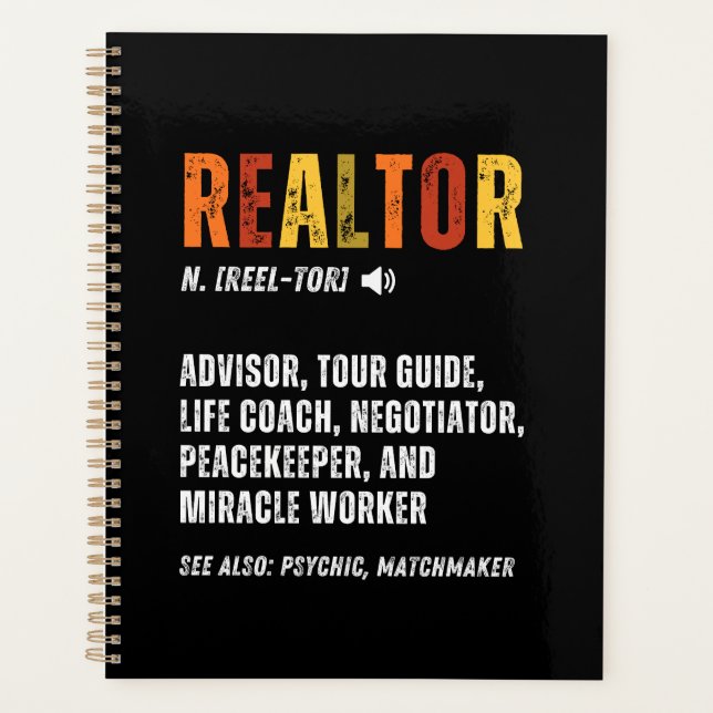 Funny Real Anwesen Broker Realtor Planer (Vorderseite)