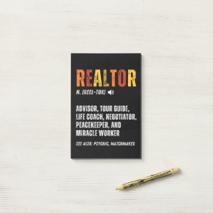 Funny Real Anwesen Broker Realtor Post-it Klebezettel