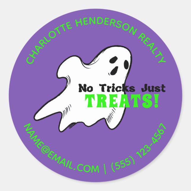 Funny Real Anwesen Ghost Halloween Runder Aufkleber (Vorderseite)