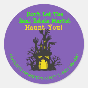 Funny Real Anwesen Spuk House Halloween Runder Aufkleber