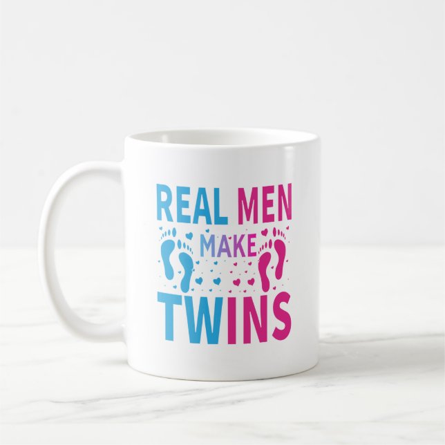 Funny real men twin word art  kaffeetasse (Links)