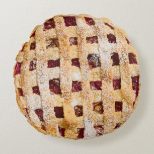 Funny Realistic Looking Cherry Pie Rundes Kissen
