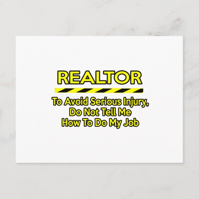 Funny Realtor .. Erzähl mir nichts Postkarte (Vorderseite)