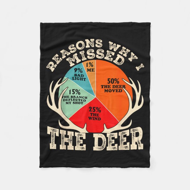 Funny Reasons I Missed The Deer Hunting Hunter Sea Fleecedecke (Vorderseite)