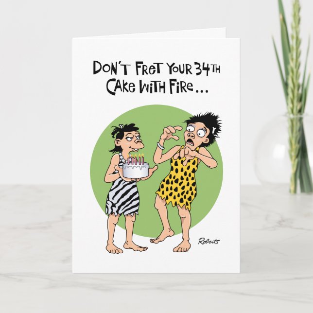 Funny Reassurance 34. Geburtstag Karte (Vorderseite)