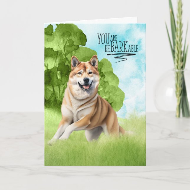 Funny reBARKable Akita Dog Glückwunsch Karte (Vorderseite)