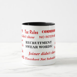 Funny Recruitment Swear Words Annoying Recruiter Tasse