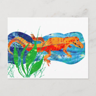 Funny Red Alligator Postkarte