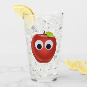 Funny Red Apple mit Googly Eyes Glas