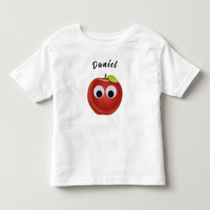 Funny Red Apple mit Googly Eyes Kleinkind T-shirt