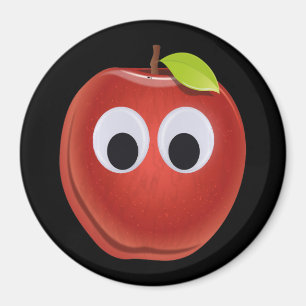 Funny Red Apple mit Googly Eyes Magnet