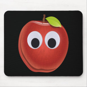 Funny Red Apple mit Googly Eyes Mousepad