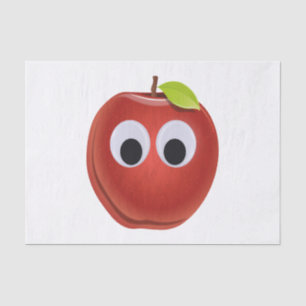Funny Red Apple mit Googly Eyes Seidenpapier