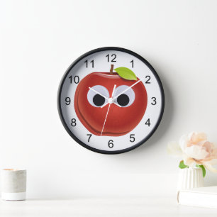 Funny Red Apple mit Googly Eyes Uhr