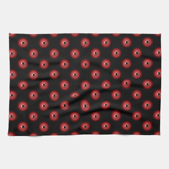 Funny Red Black Evil Devil Eye Magic Art Geschirrtuch (Horizontal)