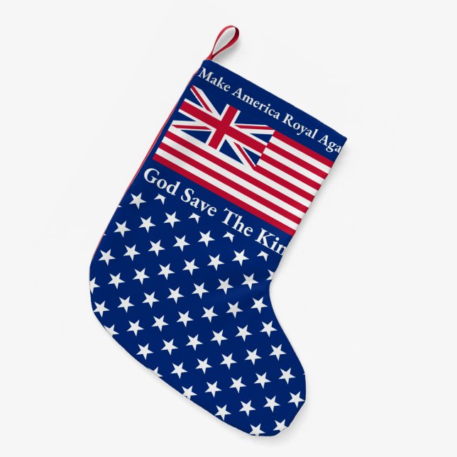 Funny Red Blue Make America Royal wieder Flagge Kleiner Weihnachtsstrumpf (Vorderansicht (hängend))