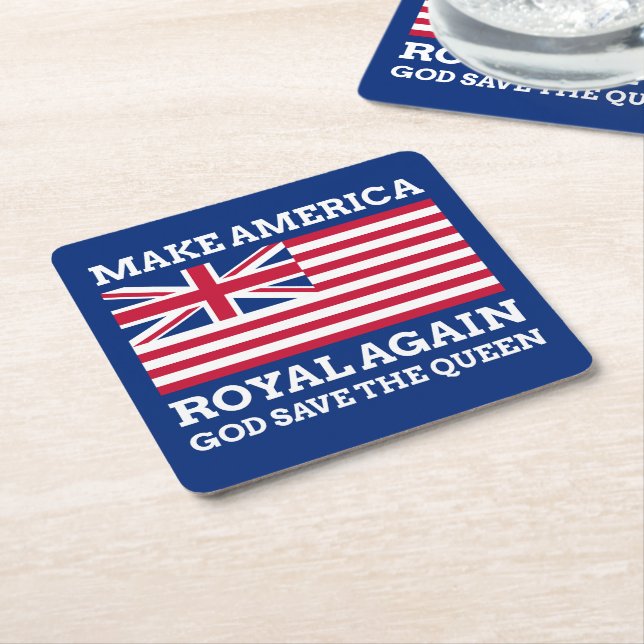 Funny Red Blue Make America Royal wieder Flagge Rechteckiger Pappuntersetzer (angewinkelt)