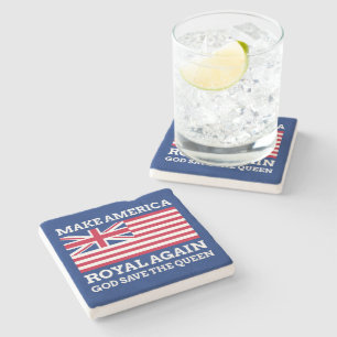 Funny Red Blue Make America Royal wieder Grafik Steinuntersetzer