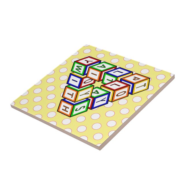Funny Red Blue Yellow Green Toy Blocks Art Fliese (Seite)