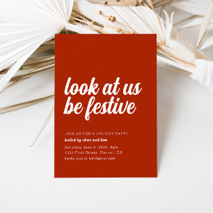 Funny Red Christmas Fête Invitation