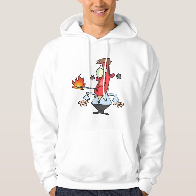 Funny Red Face Man with Thermometer Fever Hoodie (Vorderseite)