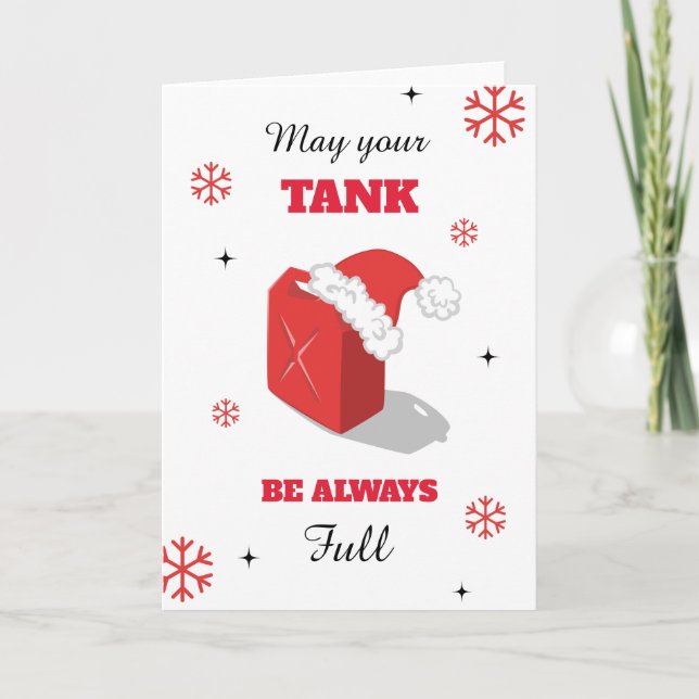 Funny Red Gas kann Weihnachten Jochen Spaß Schneef Dankeskarte (Vorderseite)