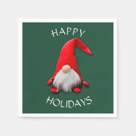 Funny Red Gnome Christmas Serviette