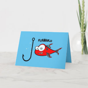 Funny Red Graphic Fishaaty Mens Design Karte