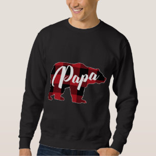 Funny Red Kariert Buffalo Bear Apparel, Papa Pajam Sweatshirt