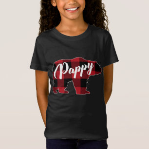 Funny Red Kariert Buffalo Bear Apparel, Pappy Paja T-Shirt