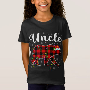 Funny Red Kariert Christmas Lights Unbekannter Bär T-Shirt