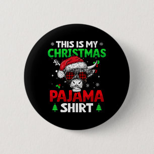 Funny Red Kariert Dies ist meine Weihnachtskuh Paj Button