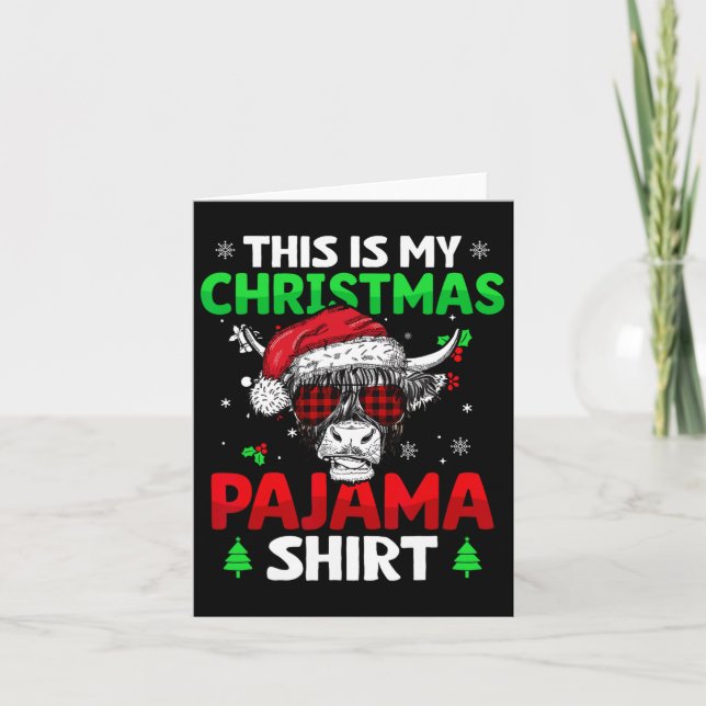 Funny Red Kariert Dies ist meine Weihnachtskuh Paj Karte (Vorderseite)