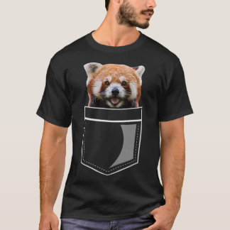 Funny Red Panda Bär in Brust Pocket Süße Tier L T-Shirt