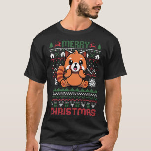 Funny Red Panda Uggi WeihnachtsLICHT Sweater T-Shirt
