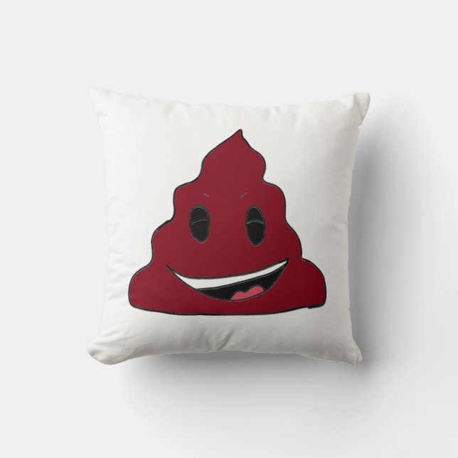 Funny Red Poop Coussin Emoji (Recto)