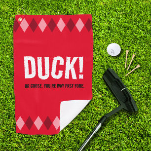 Funny Red Raute Duck! Golfhandtuch