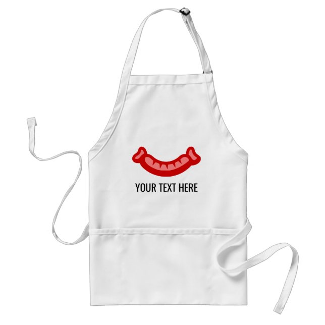 Funny Red Sausage Custom Text Grillen Vater Schürze (Vorne)