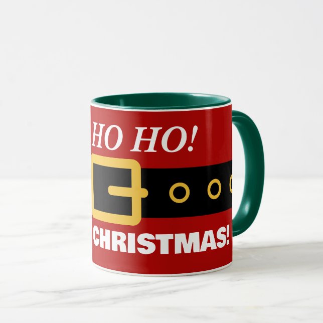 Funny Red Weihnachten Weihnachtsmann Anzug und Gür Tasse (VorderseiteRechts)