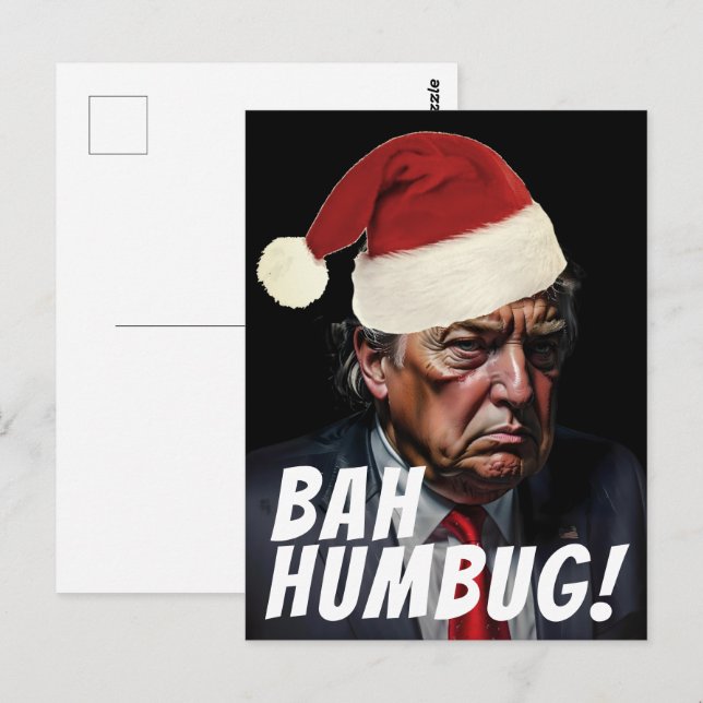 Funny Red Weihnachtsmannmütze Trump Uggli Weihnach Postkarte (Vorne/Hinten)