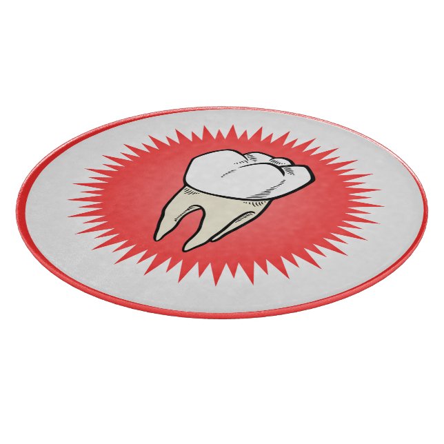 Funny Red White Beige Extracted Molar Sternexplosi Schneidebrett (Ecke)