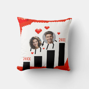 Funny Red & White Pixel Game Foto Boyfriend Kissen