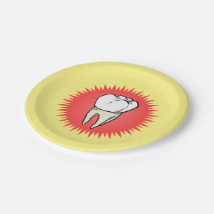 Funny Red White Yellow Extracted Molar Sternexplos Pappteller