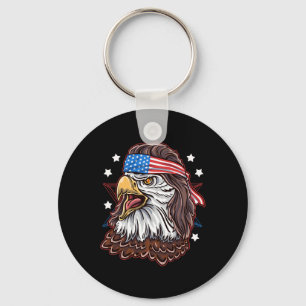 Funny Redneck 80er Patriotic Proud Mullet Schlüsselanhänger