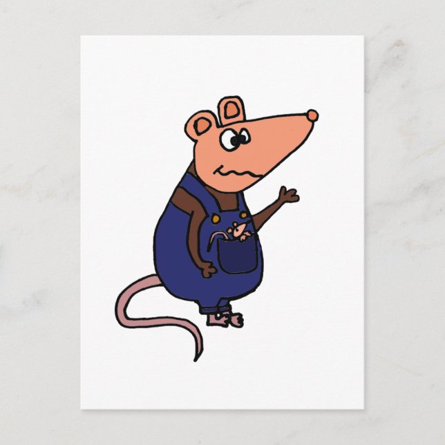 Funny Redneck Possum in Overalls Postkarte (Vorderseite)