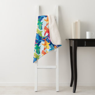 Funny Regenbogenhai Geburtstagsparty Pattern Sherpadecke